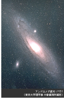 アンドロメダ銀河：M31（東京大学理学部 木曽観測所撮影）