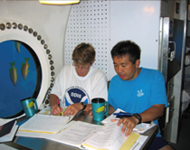 2006年7月、「宇宙ステーションのリハーサル」と言われるNASA海底訓練に船長として参加。（提供：NASA）