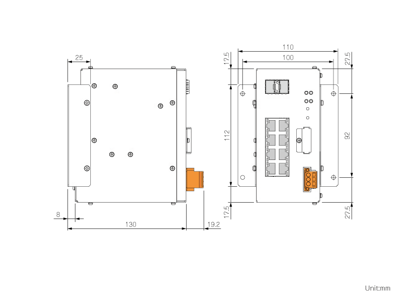 NZ2MHG-T8F2 ダウンロード(外形図・CAD) ネットワーク関連製品 シーケンサ MELSEC 仕様から探す｜三菱電機 FA