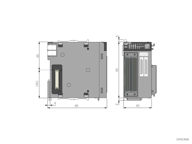 LD40PD01 ダウンロード(外形図・CAD) MELSEC-L シーケンサ MELSEC 仕様