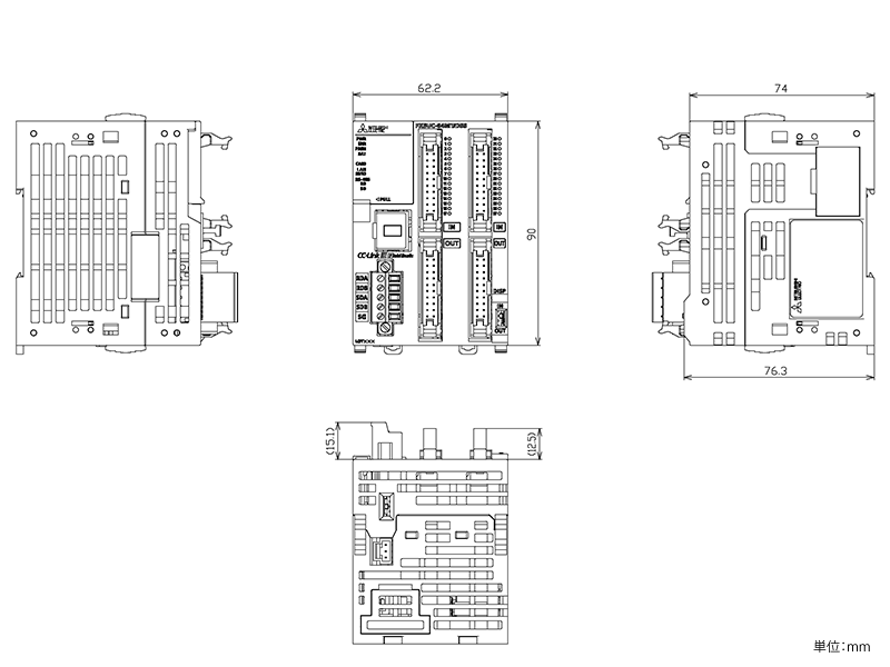 FX5UC-64MT/DSS ダウンロード(外形図・CAD) シーケンサ MELSEC