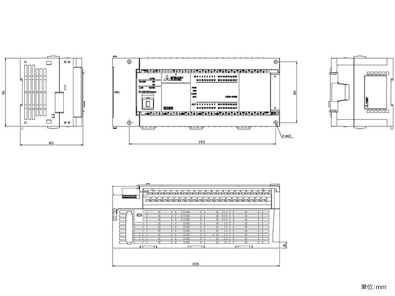 FX5U-64MT/DS ダウンロード(外形図・CAD) MELSEC iQ-F シーケンサ