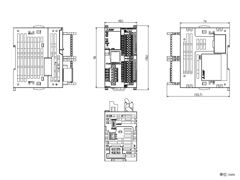 FX5UC-32MT/DSS-TS ダウンロード(外形図・CAD) MELSEC iQ-F シーケンサ ...