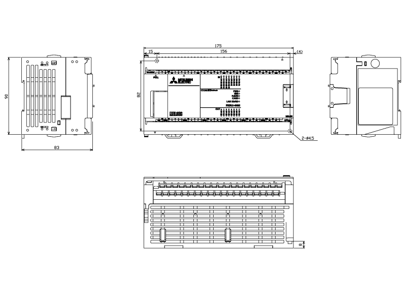 FX5UJ-60MR/ES ダウンロード(外形図・CAD) MELSEC iQ-F シーケンサ