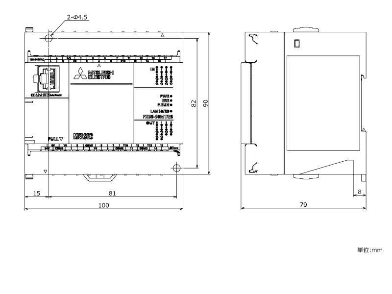 FX5S-30MT/ES ダウンロード(外形図・CAD) MELSEC iQ-F シーケンサ