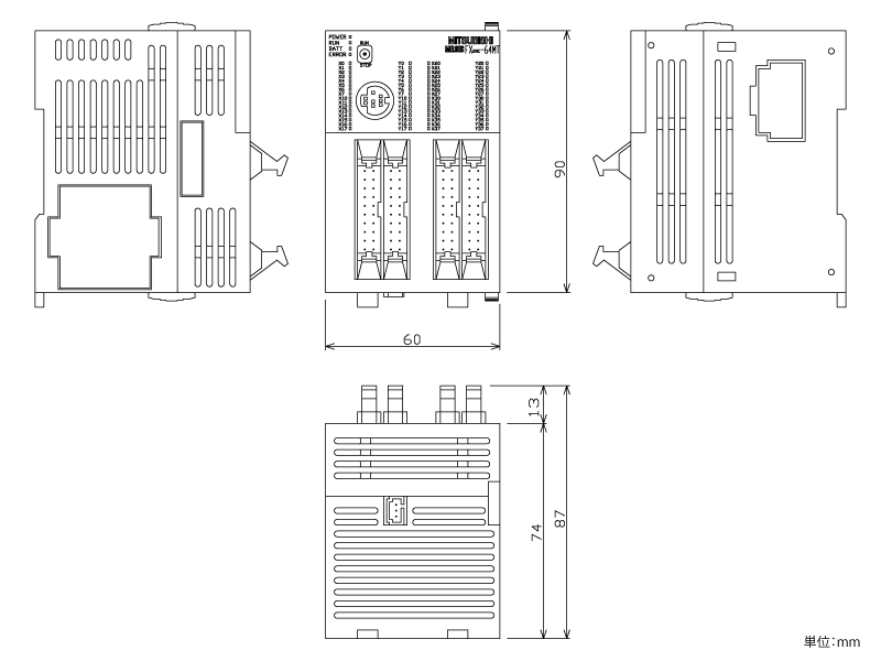 FX2NC-64MT-DSS ダウンロード(外形図・CAD) シーケンサ MELSEC