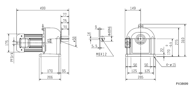 GM-DP 1.5kW 1/100 仕様 ギヤードモータ 仕様から探す｜三菱電機 FA