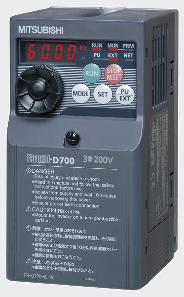 ☆未使用品☆ MITSUBISHI 三菱電機 50Hz/60Hz 単相 100V コンパクトサイズインバーター FR-FS2-0.8K 産業用送風機 70199