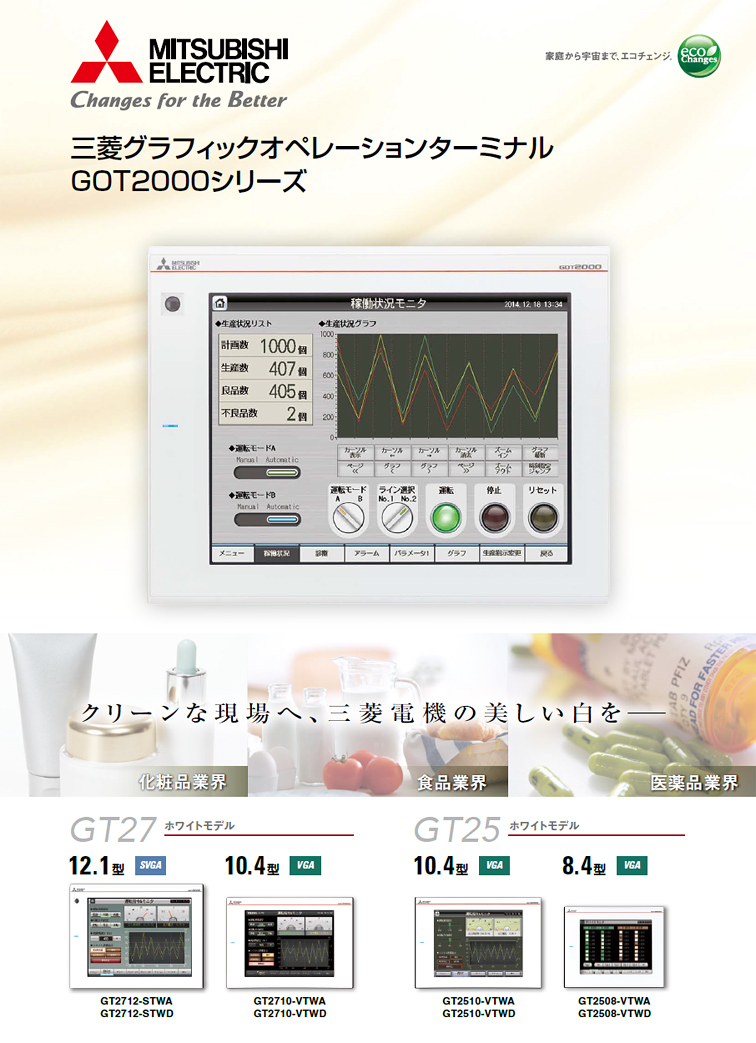 三菱電機 GT2708-VTBA GOT2000 GOT本体 (8.4型) (解像度 640×480) (AC100-240V) (パネル色 - 1