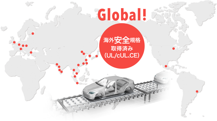 Global! 海外安全規格取得済み(UL/cUL、CE)