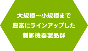 大規模～小規模まで豊富にラインアップした制御機器製品群