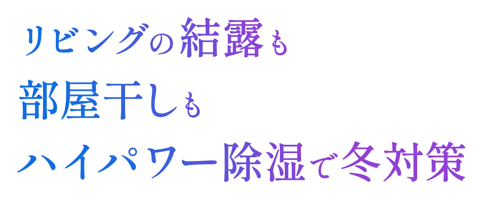 リビングの結露も部屋干しもハイパワー除湿で冬対策