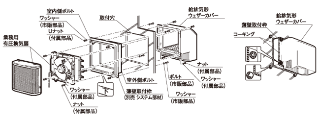 産業用換気扇部品 東芝 TOSHIBA 産業用換気扇用別売部品 ウェザーカバー C-40SDPA2 - 3
